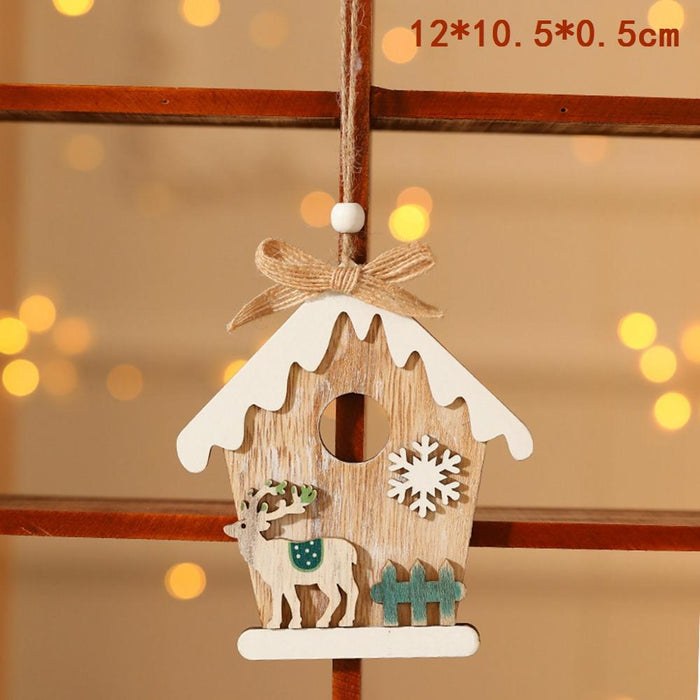 2022 Wooden Christmas Door Hanging Oranments