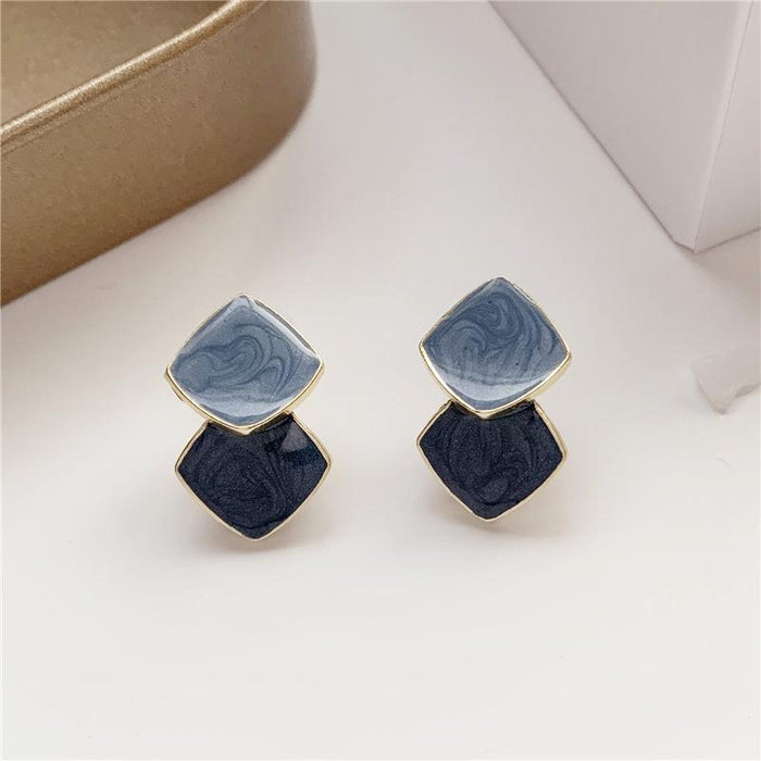 Stitched Contrast Stud Earrings