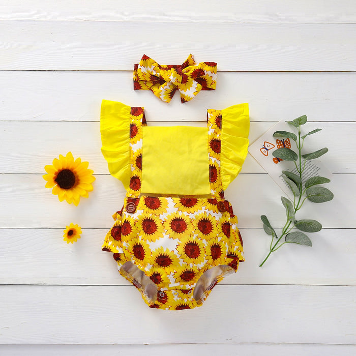 Sunflower false strap BODYSUIT