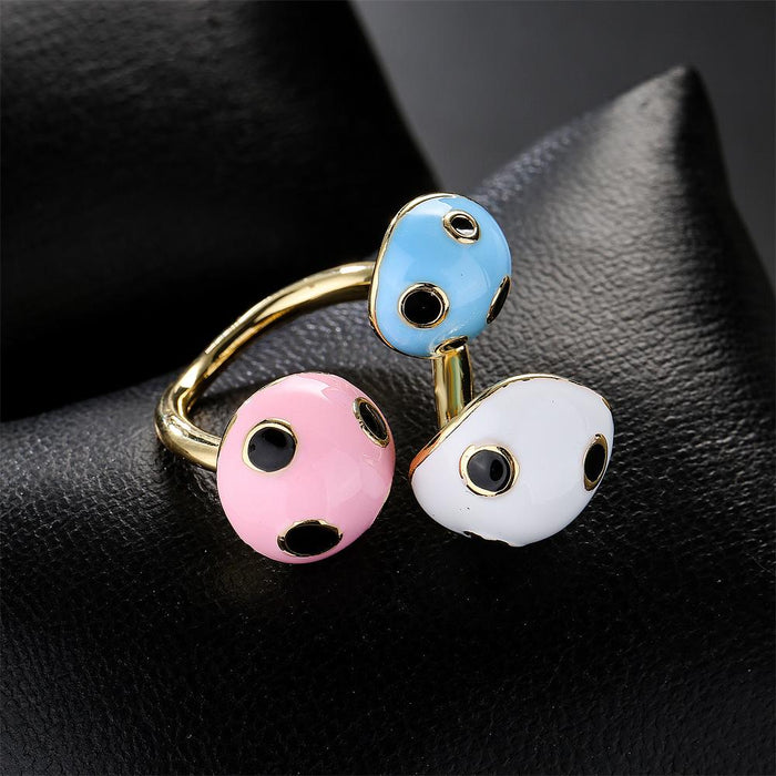 New Gold Color Mushroom Open Women's Ring