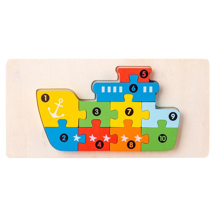 Wooden Early Childhood Education Three-dimensional Puzzle Building Block Toy