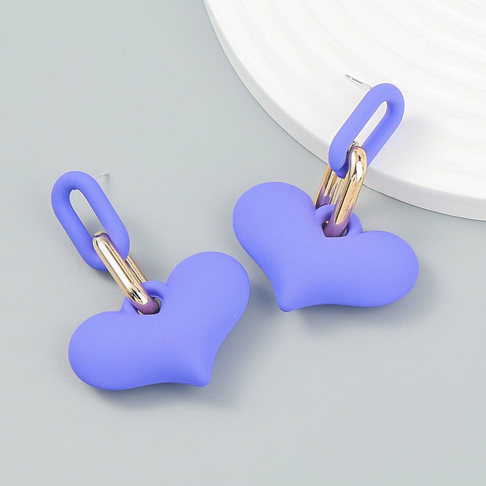 Fashion Simple Pure colour Haze Blue Stud Earrings