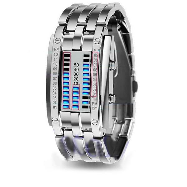 Creative Digital Watch Full Steel Binary Wrist Watch Women LED Electronic Sport Watches