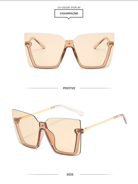 Lower half frame one piece Sunglasses