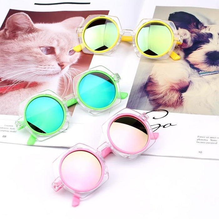 Children's Sunglasses New transparent frame reflective colour