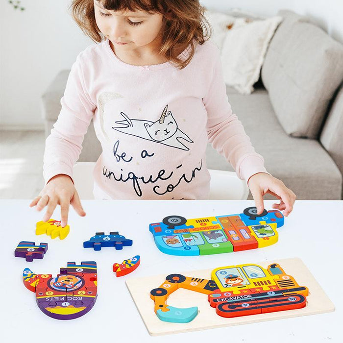 Children's puzzle three-dimensional buckle puzzle wooden toy