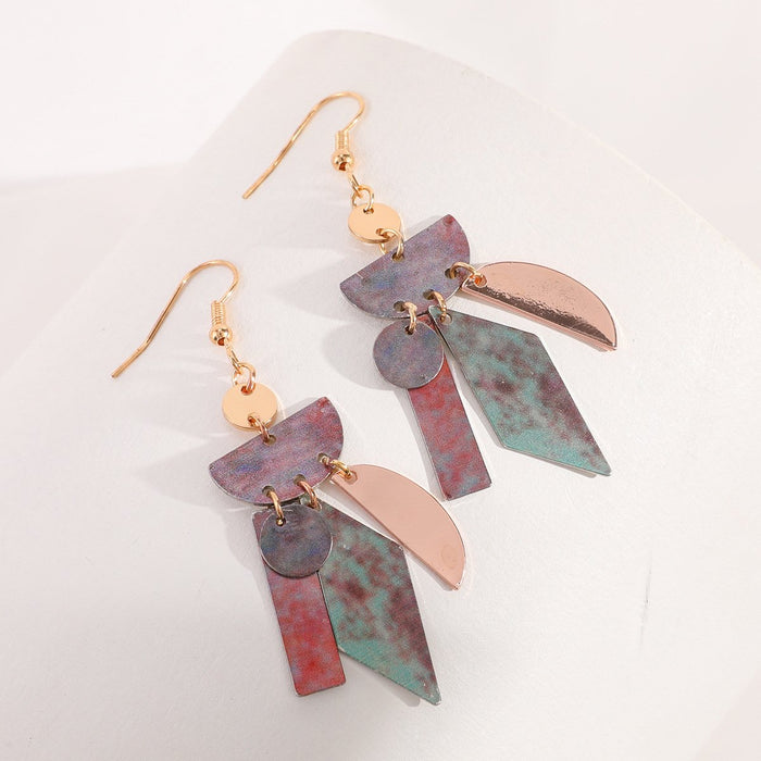 New Simple Colorful Geometric Earrings