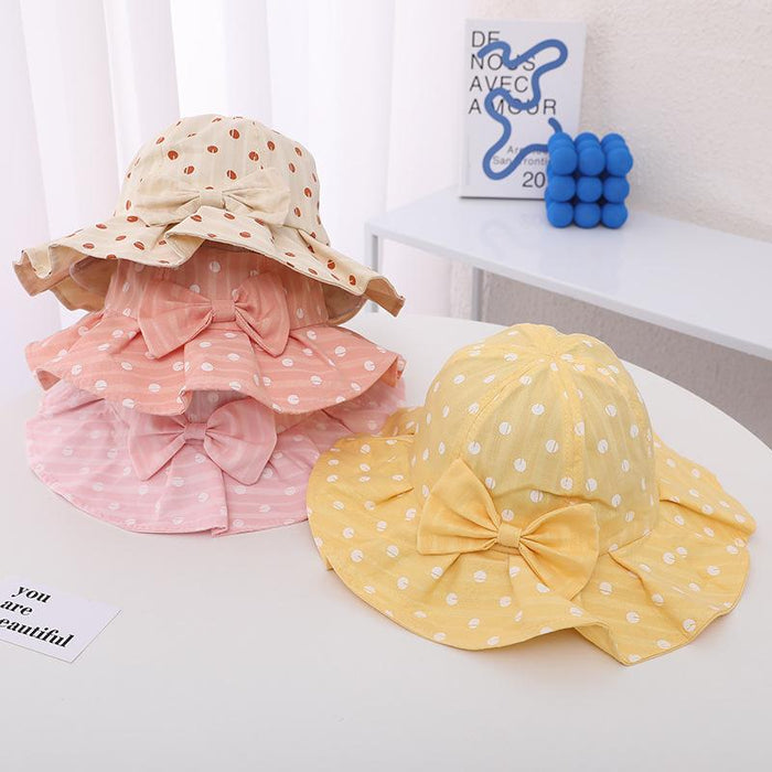 Cute Polka Dot Bow Children's Sun Hat