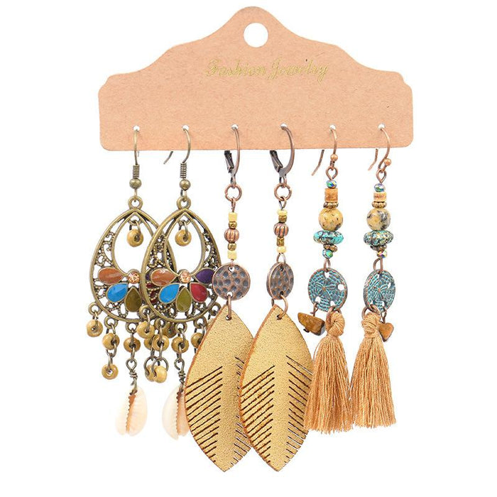 Geometric Bohemian National Style Fashion Big Circle Tassel Earrings