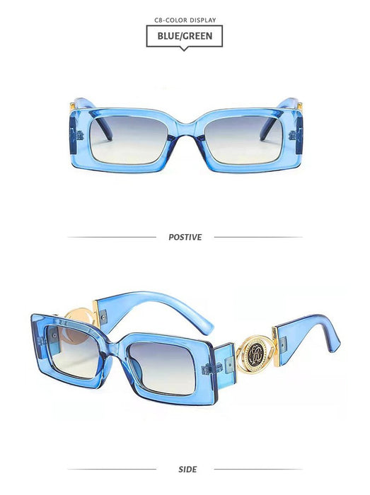 Square small frame metal sunglasses