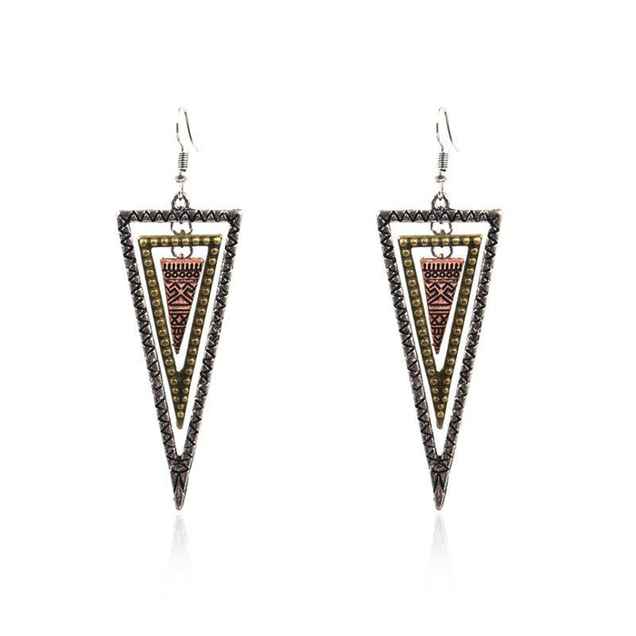 Women's Pop Geometric Metal Fashion Gradient Earrings