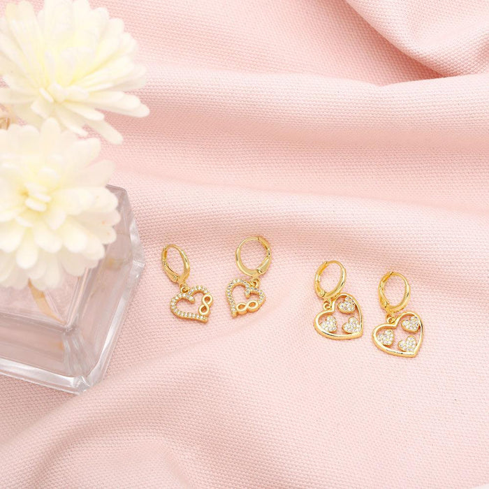 Personality Temperament Love Zircon Earrings