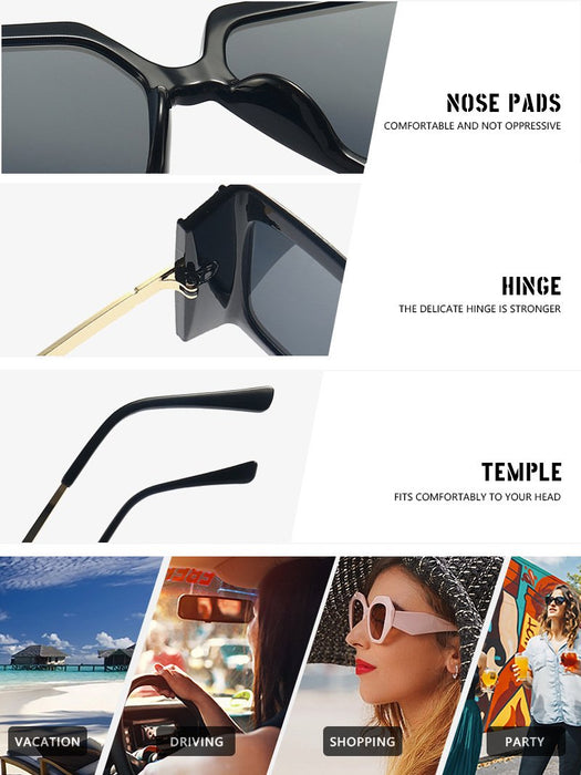 Square large frame Sequin light luxury Sunglasses