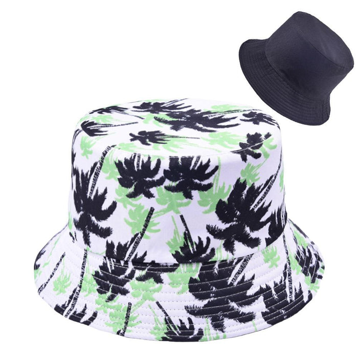 Graffiti Printed Fisherman Hat Hip Hop Sun-shading Hat Wear On Both Sides