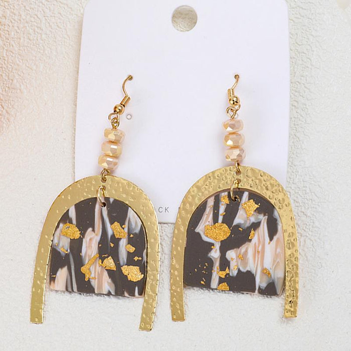 Morandi Soft Pottery Retro Palace Style Simple Earrings Earrings