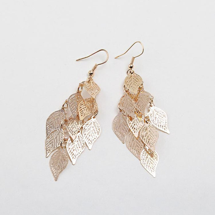 New Fashion LEAF EARRINGS COLOR Earrings Earrings Earrings Copper Accessories Jewelry