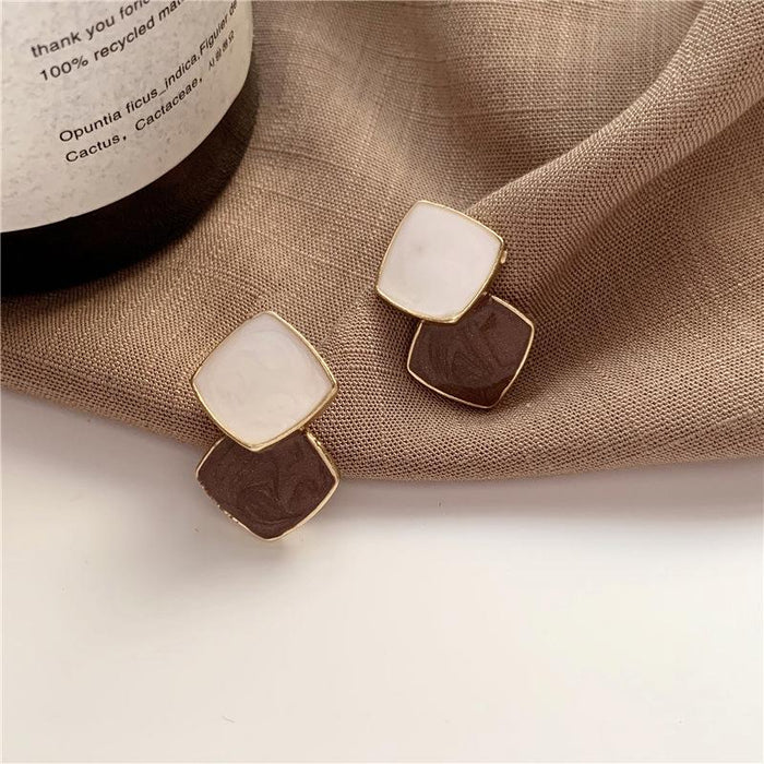 Stitched Contrast Stud Earrings