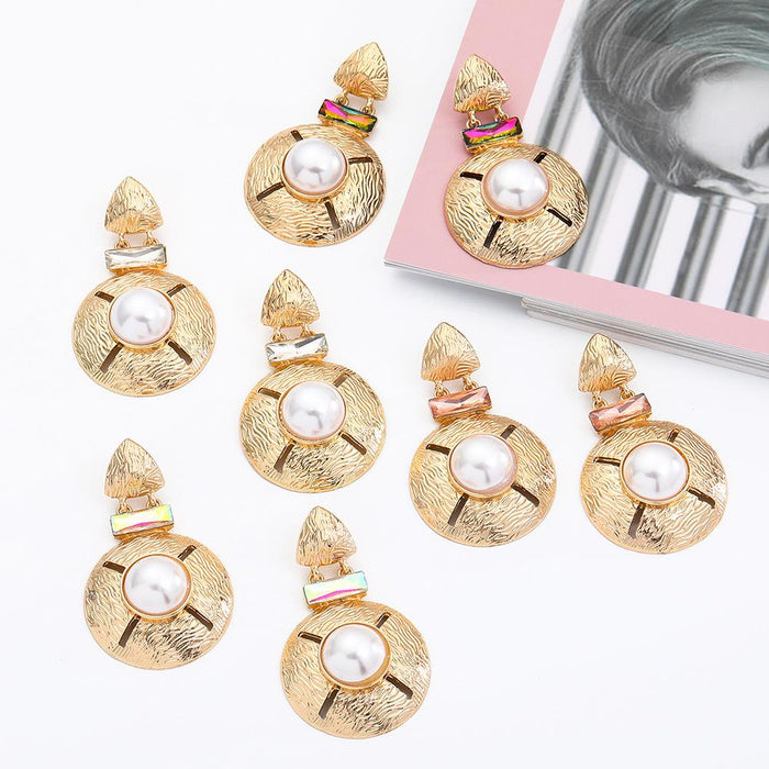 New Baroque Gold Round Female Earrings