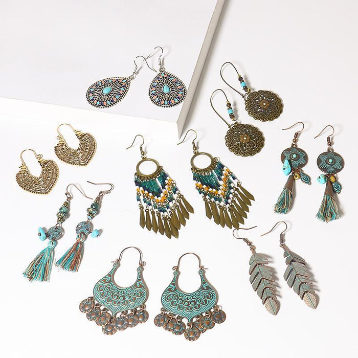 Ethnic Vintage Boho Beads Tassel Earrings