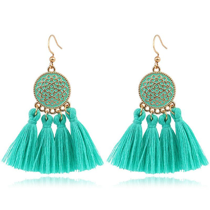 Boho Chic Brilliant Multicoloured Tassel Earrings