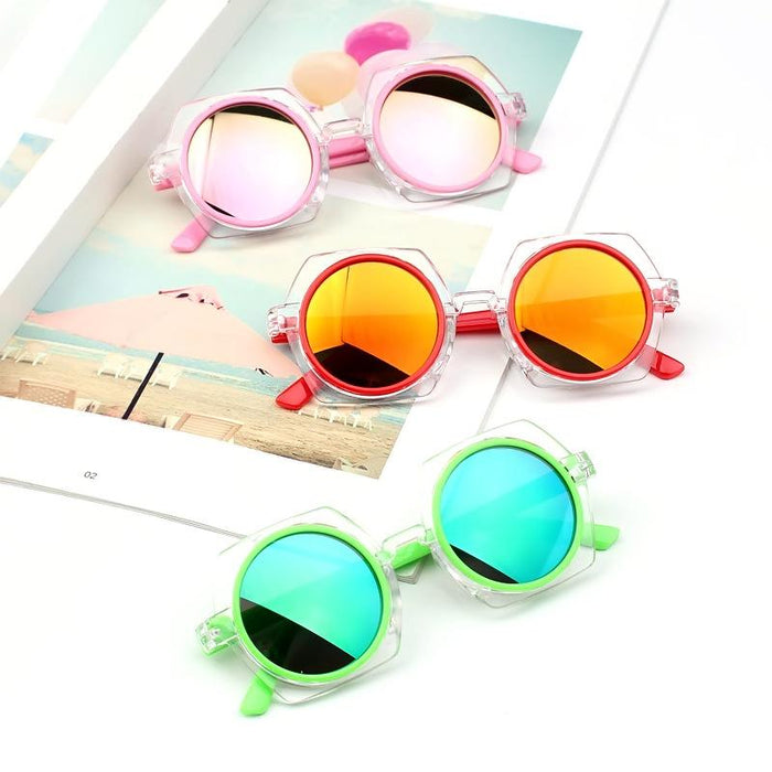 Children's Sunglasses New transparent frame reflective colour