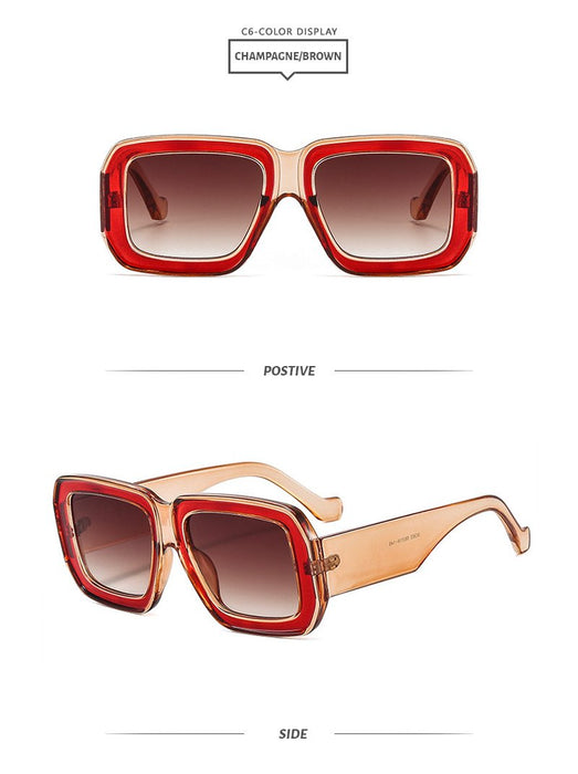 Fashion box contrast Sunglasses UV protection