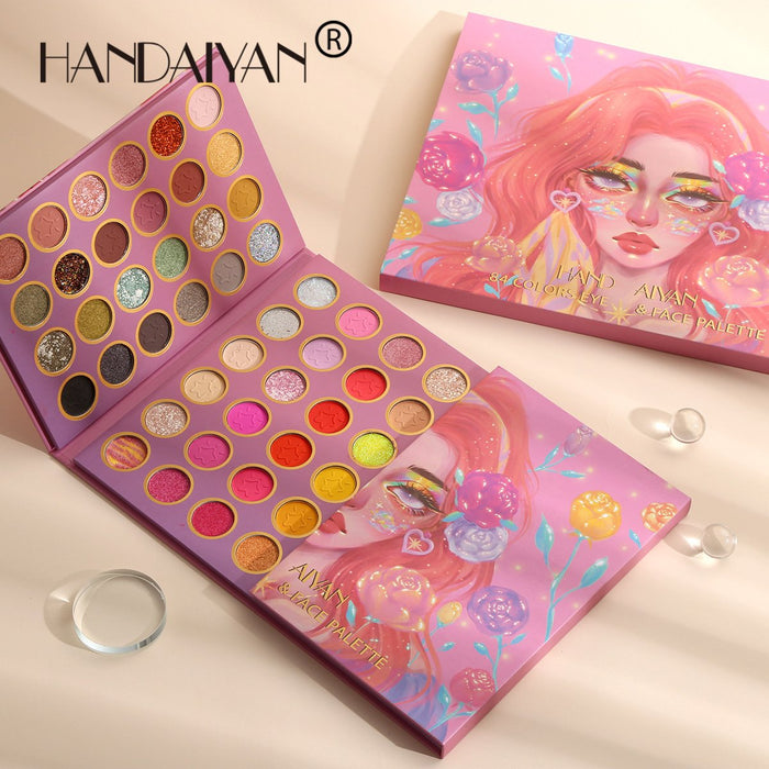 84 colour makeup, eye shadow + blush + high gloss eye shadow set box, pearl light matte eye shadow.