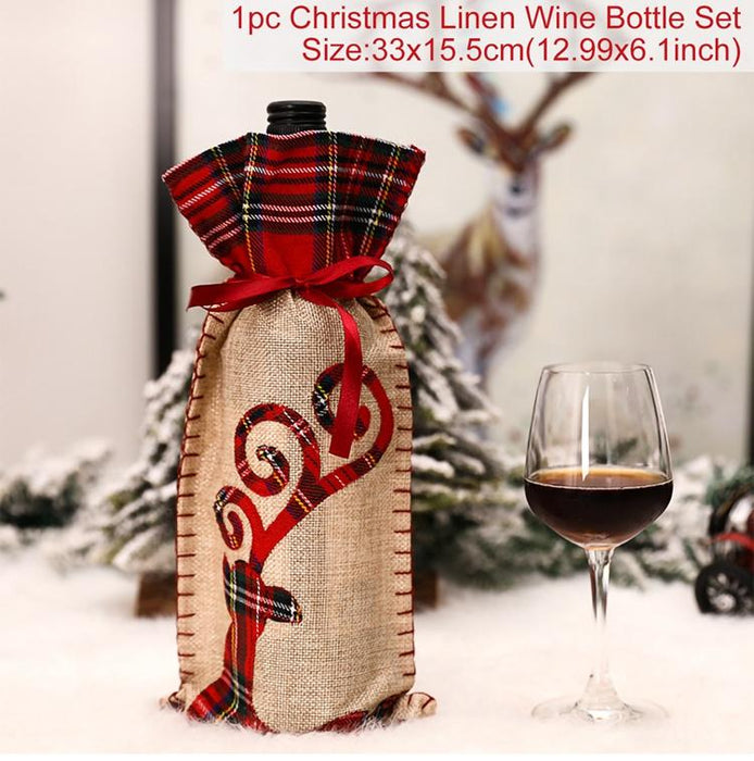 Christmas Decorations For Home Santa Claus Wine Bottle Cover