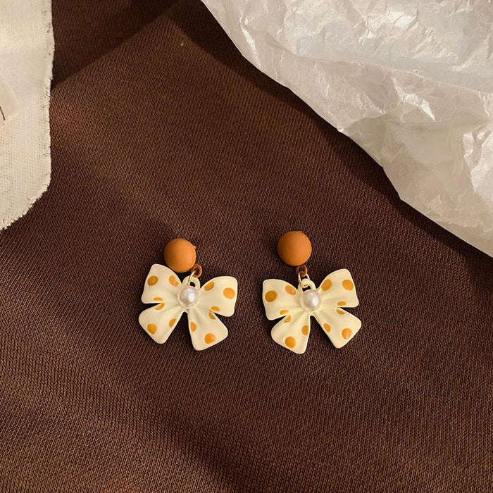 New Retro Bow Simple Design Women's Earrings