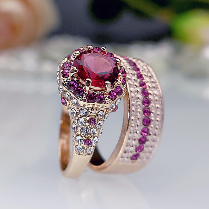 New Fashion Ruby Shape Ladies Ring