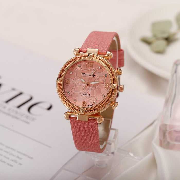 Fashion New Milan Three-dimensional Stripe Women's Watch with Digital Scale Llz22220