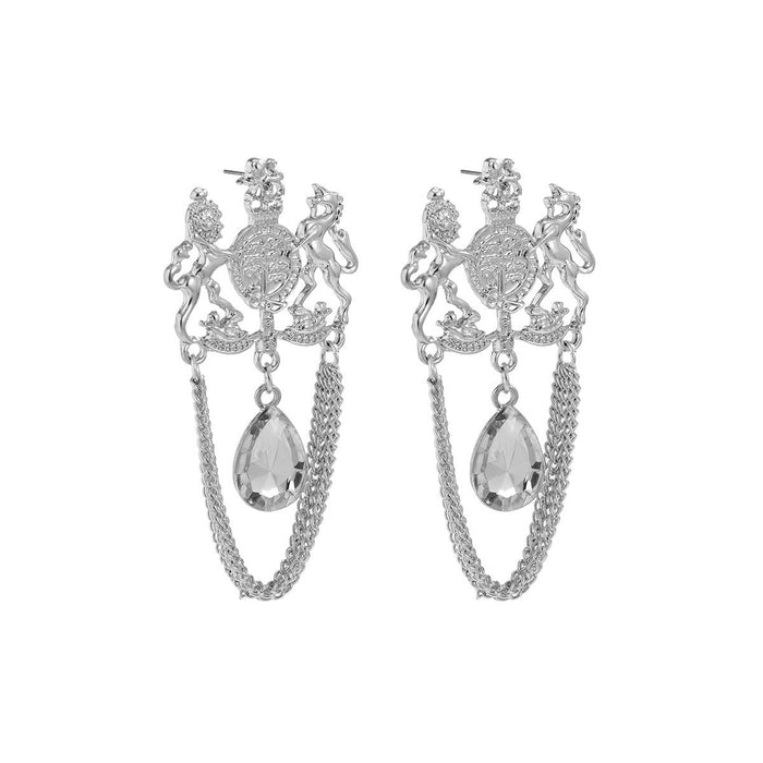 Court Feng Shui Drop French Diamond Earrings