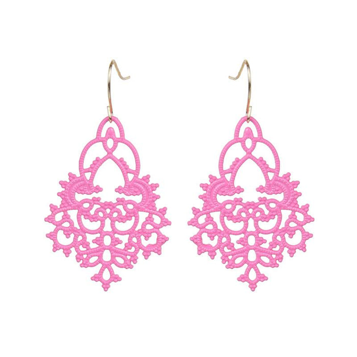 Trend Color Leaf Hollowed Out Exaggerated Candy Color Earrings