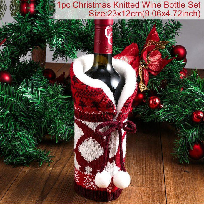 Christmas Decorations For Home Santa Claus Wine Bottle Cover