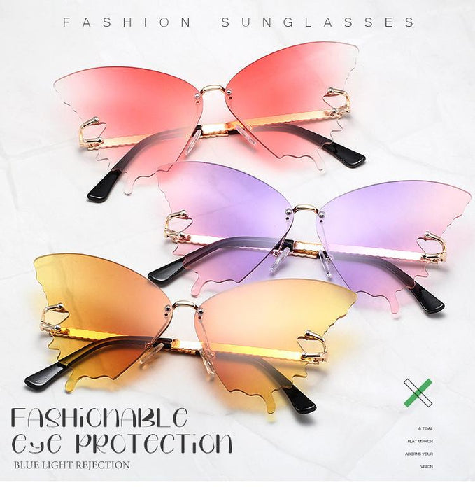 Butterfly sunglasses female large frame gradient