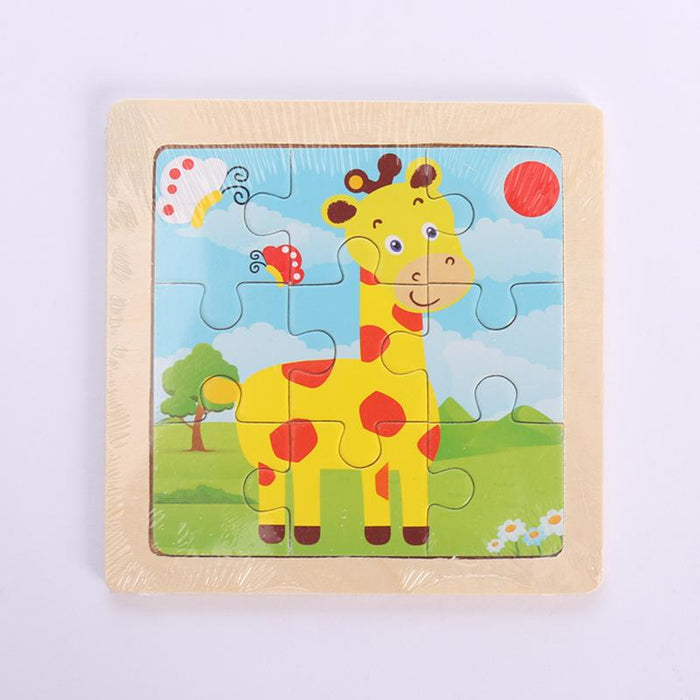 Wooden Children Cartoon Early Education Puzzle Toy