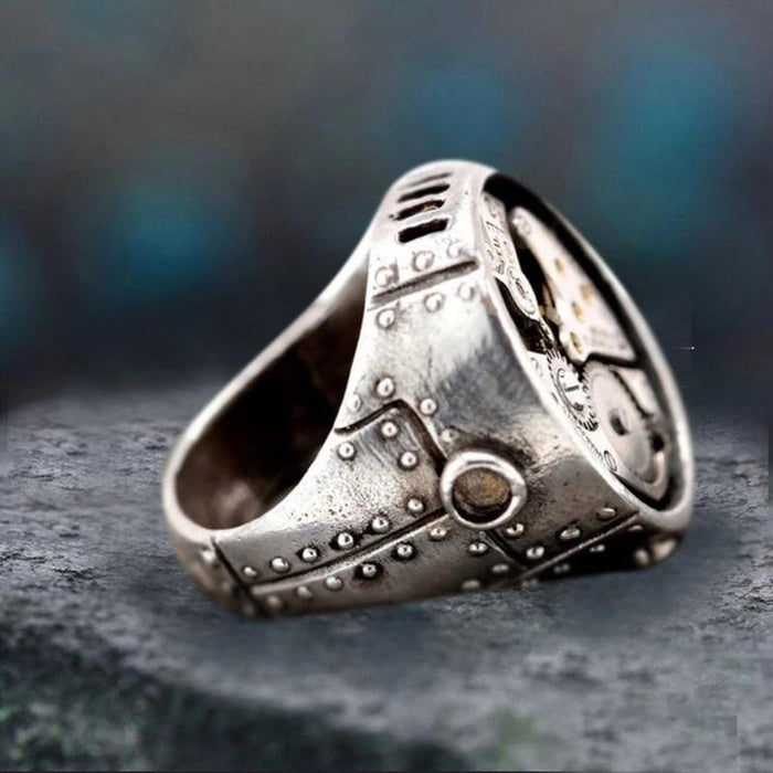 Mechanical Clock Design Metal Gear Men's and Women's Ring