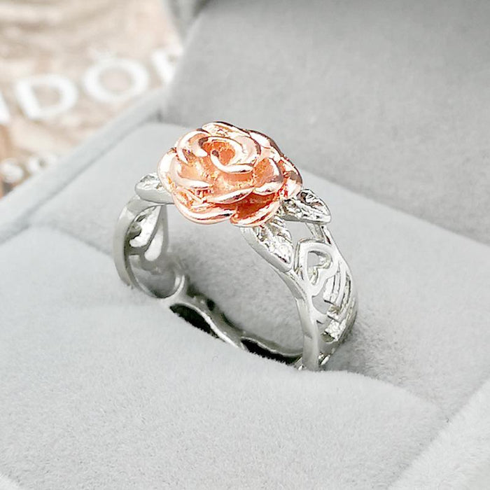 New Vintage Rose Gold Flower Ring