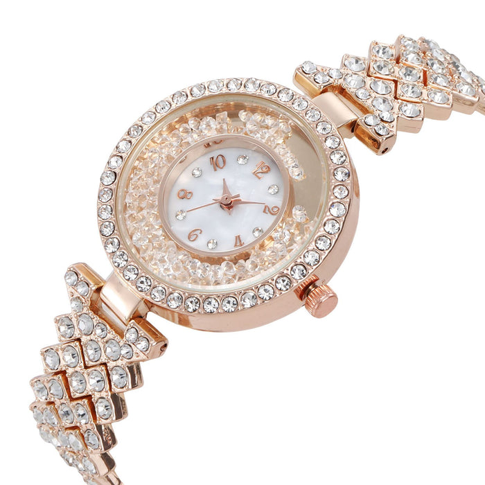 Women Watch Rhinestone Steel Quartz Fashion Wristwatch LLZ13881