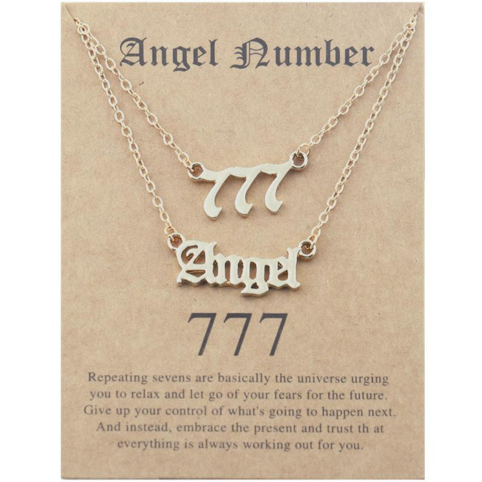 Angel Number Set Card Necklace