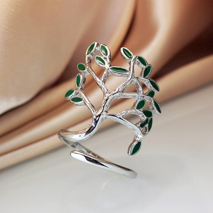 Original Fashion Personalized Tree Green Leaf Ring