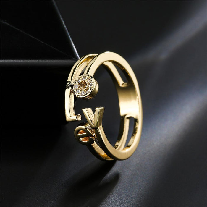 FashionableLove Gold Color Personality Open Ring