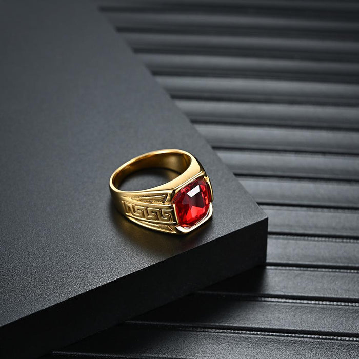 Polished Stainless Steel Gold Plated Ring