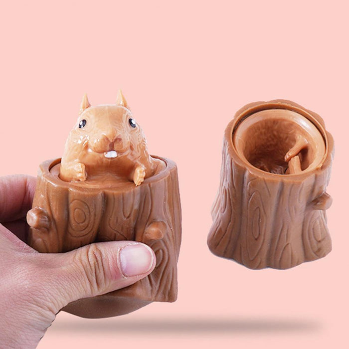 Cute animal squeeze squirrel cup decompression toy