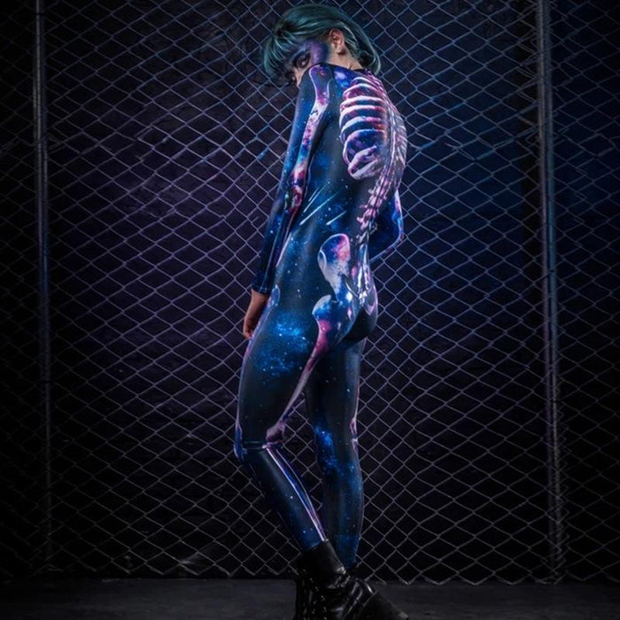 Halloween Dance Horror Costume Cosplay Skeleton Costume Body Skeleton Tights Jumpsuit