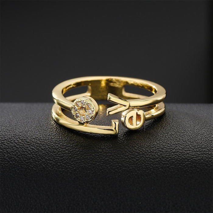 FashionableLove Gold Color Personality Open Ring