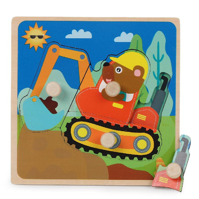 Wooden Children's Wooden Nail Hand Grab Board Jigsaw Puzzle Toy