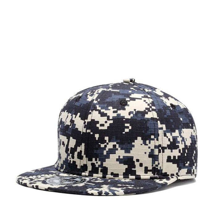 Camouflage colour Matching Flat Brim Hat Cotton Small Checkered Hat