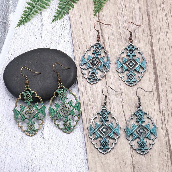 New Fashion Alloy Vintage Hollow Out Long Earrings