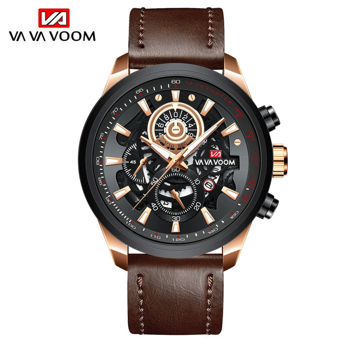 Business Men's Non-Automatic Mechanical Multi-Function Watch Sports Luminous Calendar Belt Watch